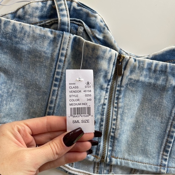 Pacsun Denim Corset Top - S - Picture 6 of 8